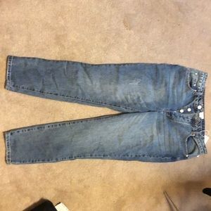 High rise girlfriend jeans